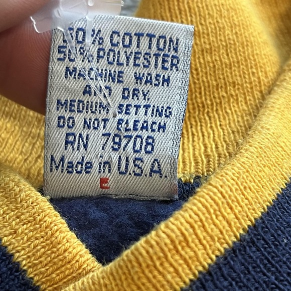 Vintage UCLA Bruins Sweater Mens Large Blue Yellow NCAA College Striped 90s - Picture 10 of 12
